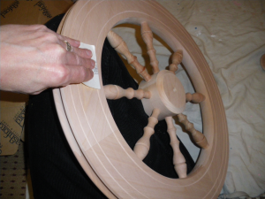 Sanding the wheel